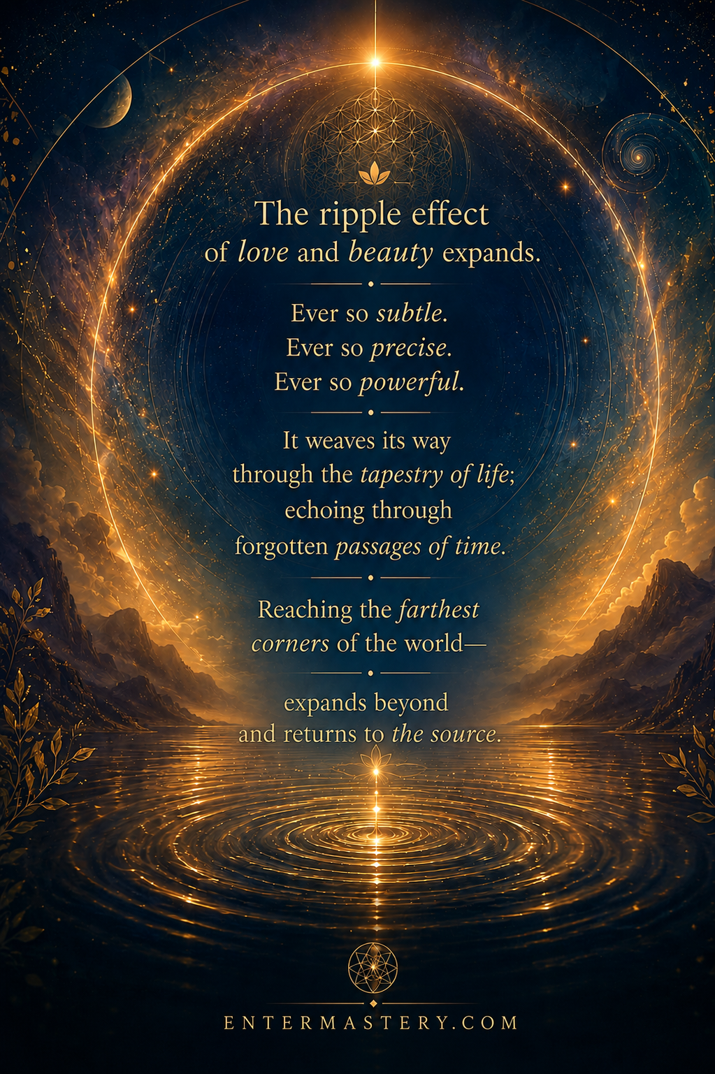 The ripple effect of love and beauty - EnterMastery poem